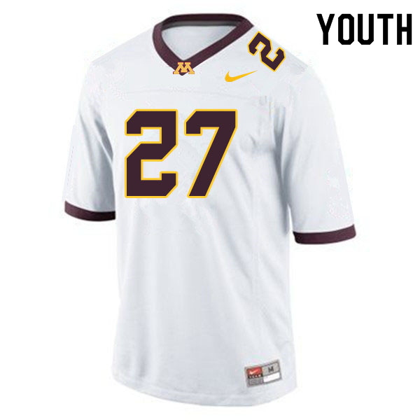 Youth #27 Jimmy Buck Minnesota Golden Gophers College Football Jerseys Sale-White - Click Image to Close